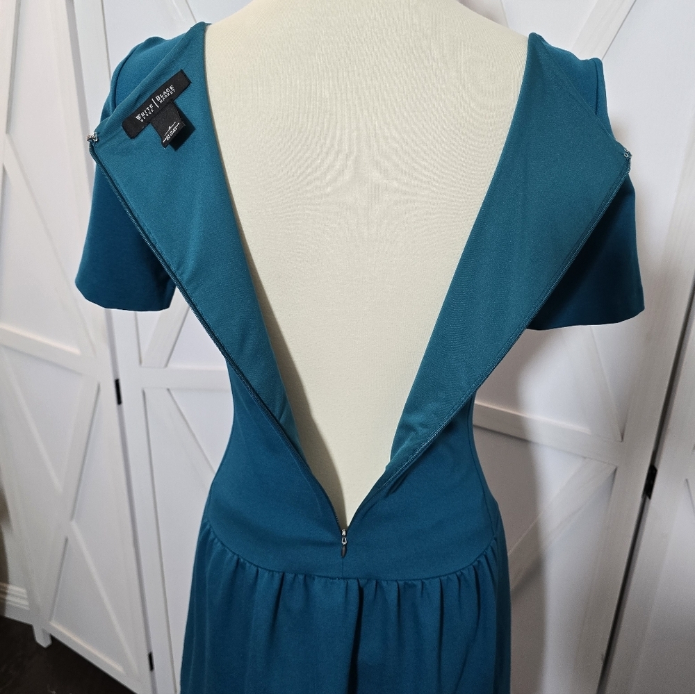 WHBM Teal Pintuck Fit-and-Flare Mini Dress - Picture 8 of 10